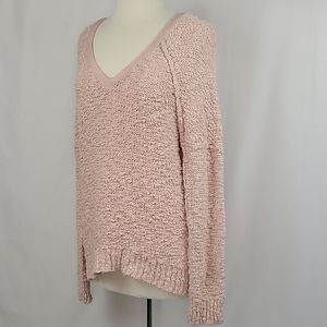 Free People Songbird Popcorn Sweater Pink Size Small